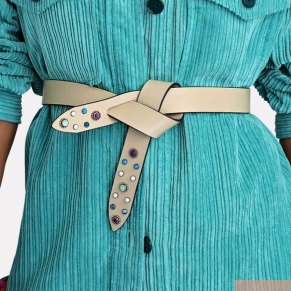 NWT ISABEL MARANT
Lecce Studded Knotted Leather Belt size Medium - Picture 1 of 9